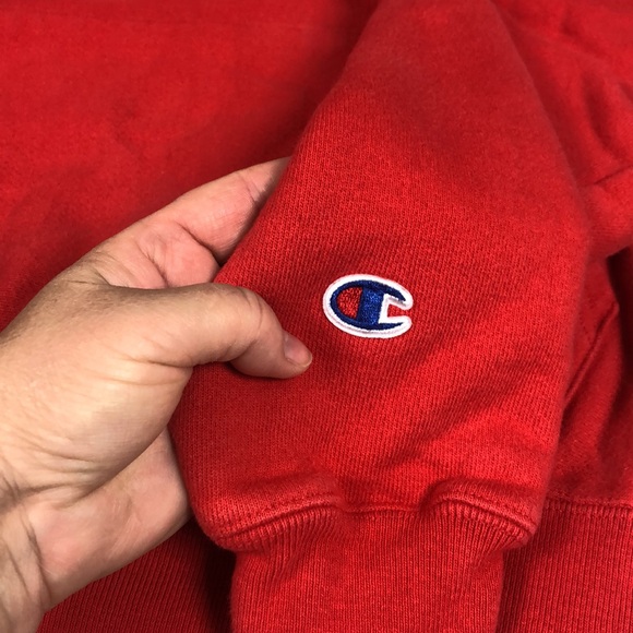 Champion red sweater shirt hoodie - Picture 3 of 9